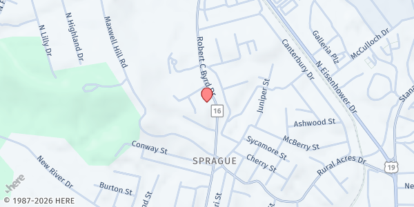 Map showing Lifechangers Outreach at 3677 Robert C byrd Drive, Beckley, WV