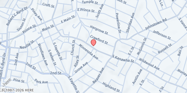 Map showing One Voice - Beckley at 613 S Kanawha St, Beckley, WV