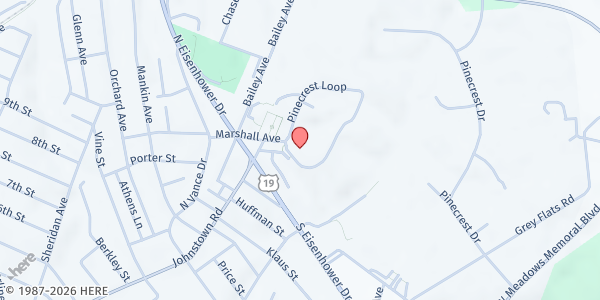 Map showing Pine Haven/Raleigh County Community Action at 103 S EISENHOWER DR, BECKLEY, WV