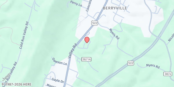 Map showing BOYS AND GIRLS CLUB - MORGAN at 261 Berkmore Place Suite 2 A, BERKELEY SPRINGS, WV