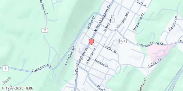 Map showing Morgan County Emergency Assistance Team - Bath at 67 Liberty St., Berkeley Springs, WV