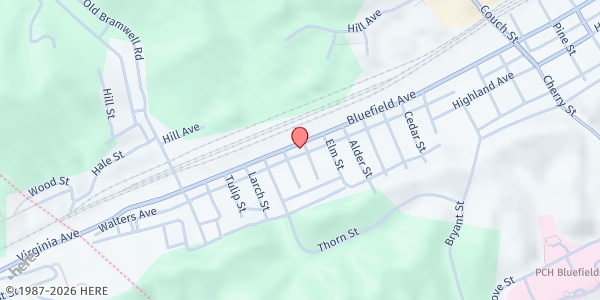 Map showing Bluefield Union Mission at 2203 Bluefield Avenue, Bluefield, WV