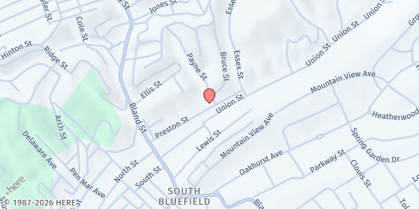Map showing Recovery Point West Virginia - Bluefield at 321 Preston St., Bluefield, WV