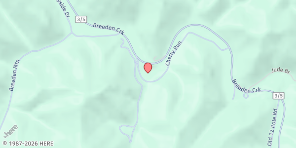 Map showing Breeden Church of God at 49 Golden Ln, Breeden, WV
