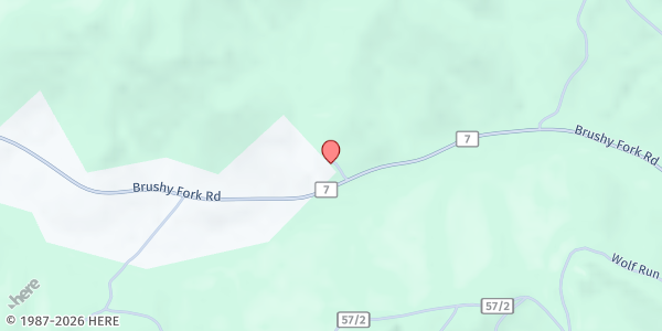 Map showing GOSPEL BARN at 39 ASHBY DR, BRIDGEPORT, WV