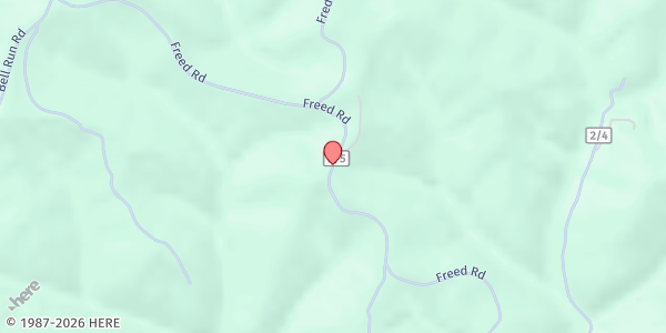 Map showing STRAIT CREEK BAPTIST at 1208 FREED ROAD, BROHARD, WV