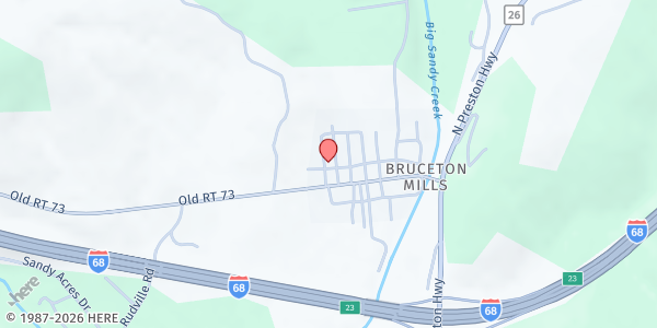 Map showing North Preston Food Pantry at 1 Armstrong Ave, Bruceton Mills, WV