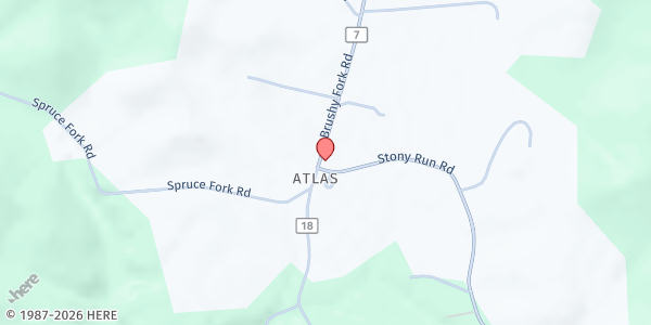 Map showing FEED MY SHEEP FOOD OUTREACH INC. at 2357 BRUSHY FORK ROAD, BUCKHANNON, WV