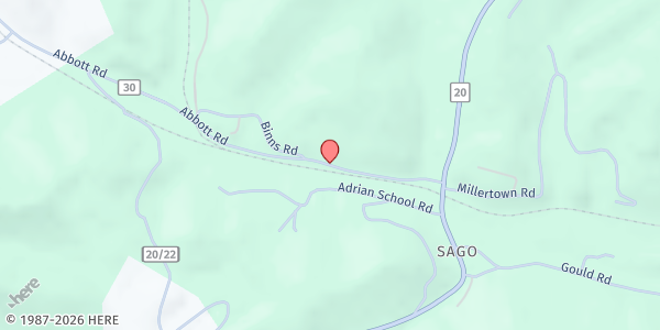 Map showing Randall Hughes Ministeries at 276 Abbott Rd., Buckhannon, WV
