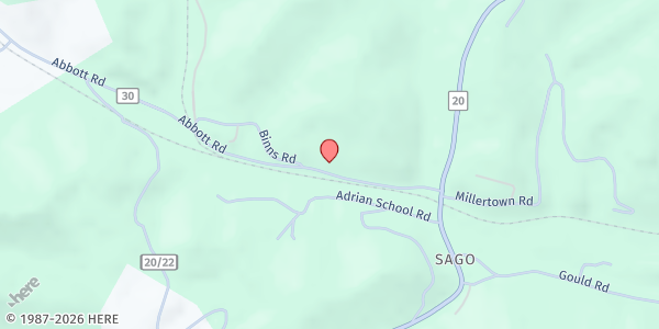 Map showing RANDALL HUGHES MINISTRIES at 276 ABBOTT ROAD, BUCKHANNON, WV