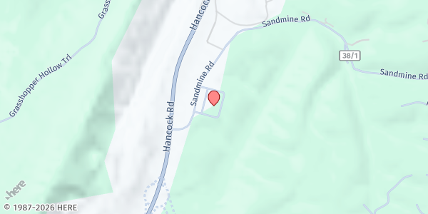 Map showing Senior Life Services of Morgan County - Burnt Factory at 106 Sand Mine Road, Burnt Factory, WV
