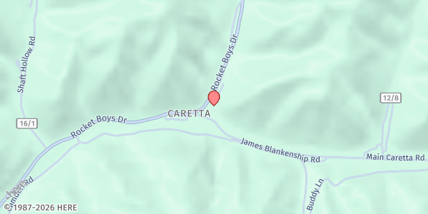 Map showing Big Creek People in Action at 17586 ROCKET BOYS DRIVE, CARETTA, WV