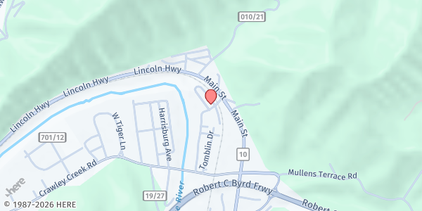 Map showing Salvation Army Social Services Department - Chapmanville at 9 Commerce Park Rd, Chapmanville, WV