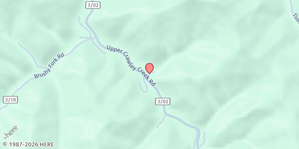 Map showing Upper Crawley Creek House Of Prayer at 42 Robert Sherman Adams Dr, Chapmanville, WV