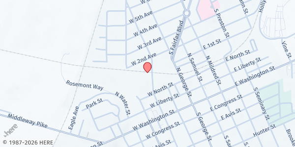 Map showing Jefferson County Boys & Girls Club of the Eastern Panhandle at 334 N. Lawrence St., Charles Town, WV