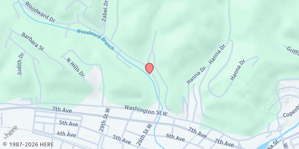 Map showing Fishers of Men Food Pantry at 847 WOODWARD DR, CHARLESTON, WV