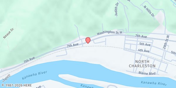 Map showing Mountain Mission at 3631 7th Ave., Charleston, WV