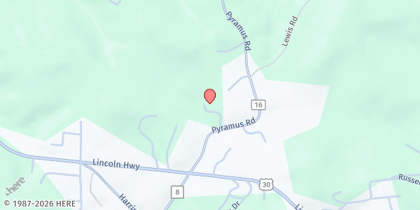 Map showing FAMILY CARE MINISTRIES at 2860 PYRAMUS RD, CHESTER, WV