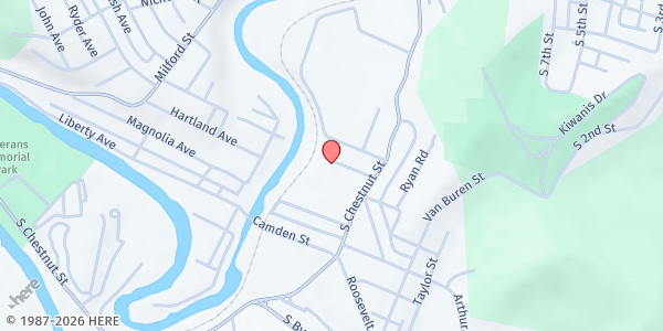 Map showing Emergency Infant Foods Program - WVCCAP at 106 Frederick St., Clarksburg, WV