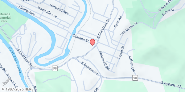 Map showing Salvation Army - Clarksburg at 1010 S Chestnut St, Clarksburg, WV