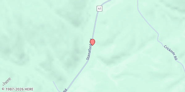 Map showing Lord's Blessing Food Pantry at 13048 Stanaford Rd, Clifftop, WV