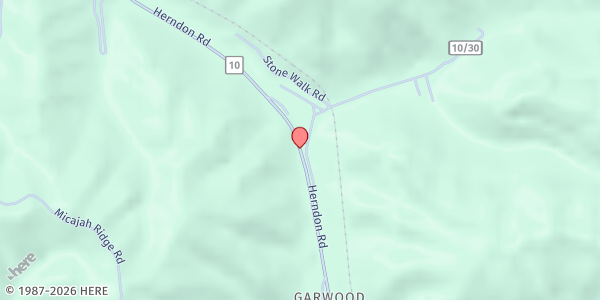 Map showing Covel Baptist Church at Covel-Gooney Hollow Rd., Covel, WV