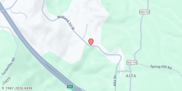 Map showing GREENBRIER COMMUNITY SERVICES - WILLIAMSBURG F P at 8935 TROUT RD, CRAWLEY, WV