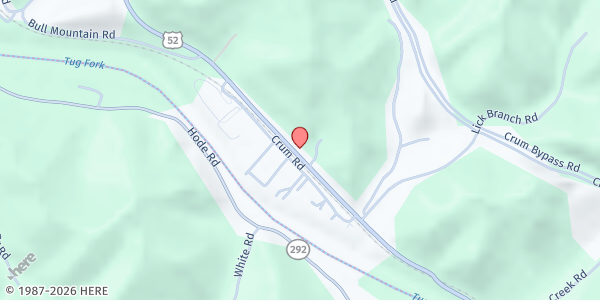 Map showing Starting Points at 44289 US-52, Crum, WV