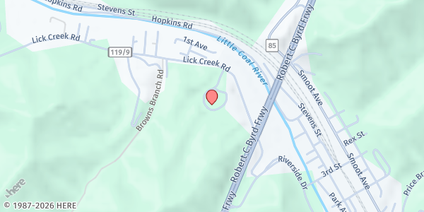 Map showing MADISON/DANVILLE NUTRITION CENTER at 347 Kenmore Drive Suite 1A, DANVILLE, WV
