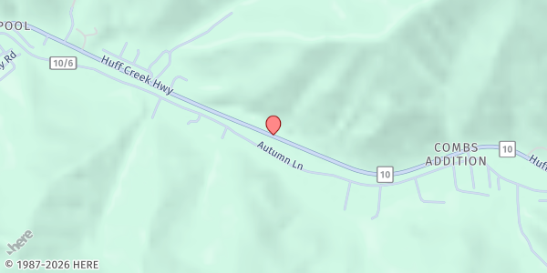 Map showing Huff Creek Community Ministries at State Rte. 10, Davin, WV