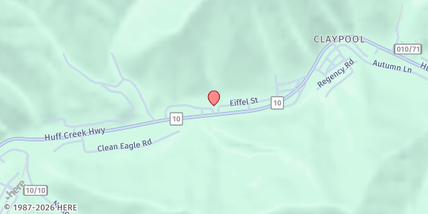 Map showing Huff Creek Community Ministries at 2561 State Hwy 10, Davin, WV