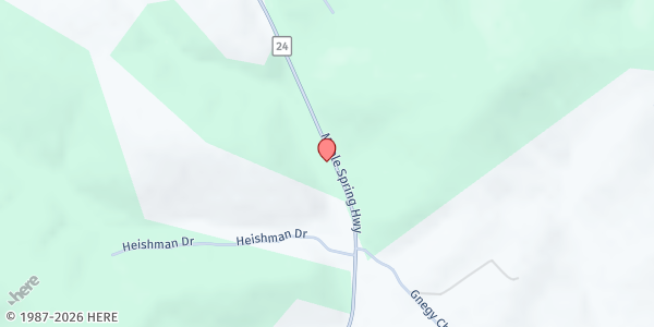 Map showing Maple Spring Family Life Center at 3075 MAPLE SPRING HWY, EGLON, WV