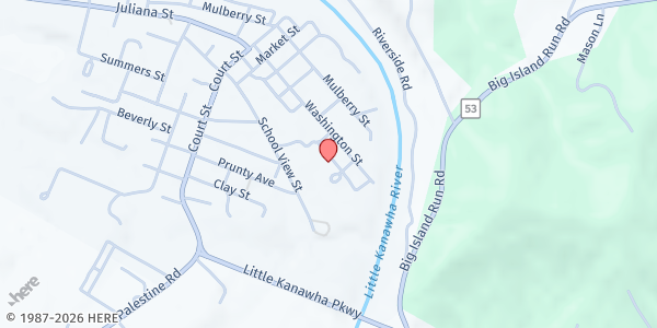 Map showing WIRT COUNTY FRN/FSC at 50 SENIOR CIRCLE, ELIZABETH, WV