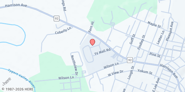 Map showing Catholic Charities WV - Elkins at 1513 Harrison Ave Suite C-10, Elkins, WV