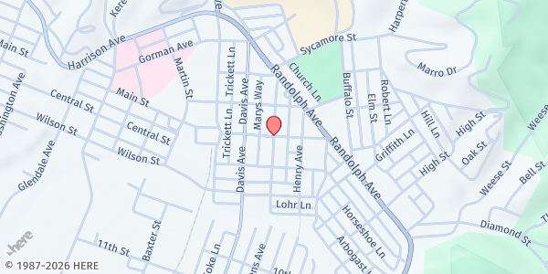 Map showing Catholic Community Service - Seneca Mall at 3rd Street, Elkins, WV