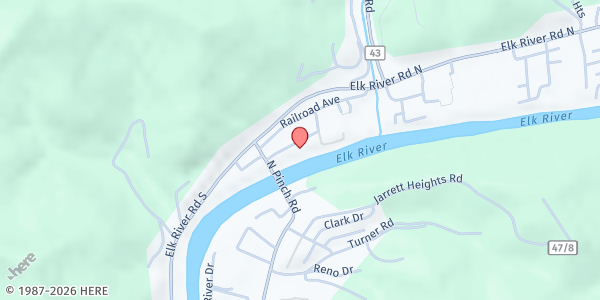 Map showing Elk River Community Center at 1078 Main St., Elkview, WV