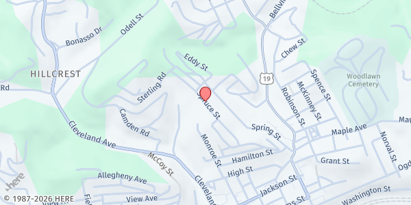 Map showing Help International Ministries at 212 Spruce St, Fairmont, WV
