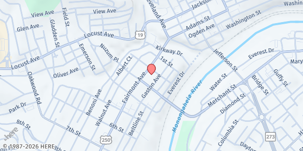 Map showing MARION CO FAMILY RESOURCE SUPPORT NETWORK at 200 FAIRMONT AVE SUITE 106, FAIRMONT, WV