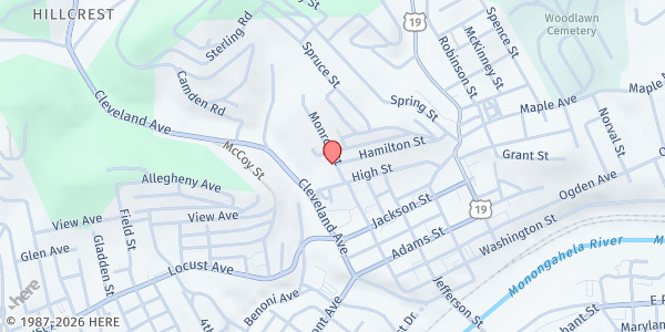 Map showing Reset Incorporated - Fairmont at 501 MONROE ST, FAIRMONT, WV