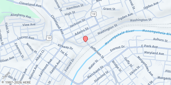 Map showing Union Mission of Fairmont at , Fairmont, WV