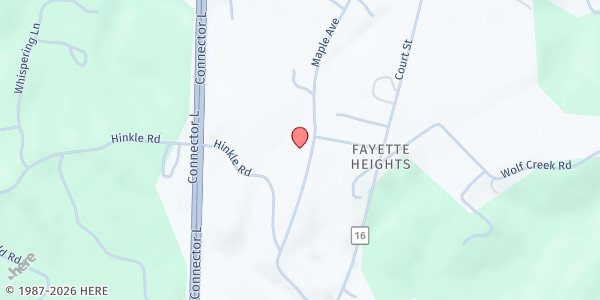 Map showing Coda Mountain Academy at 2488 Maple Ave., Fayetteville, WV