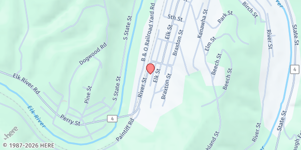 Map showing ENCORE ATS at 229 RIVER ST., GASSAWAY, WV