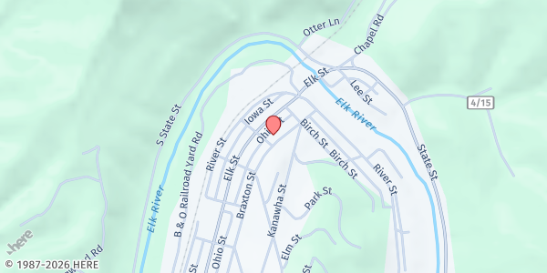 Map showing Gassaway United Church at 710 Braxton St., Gassaway, WV
