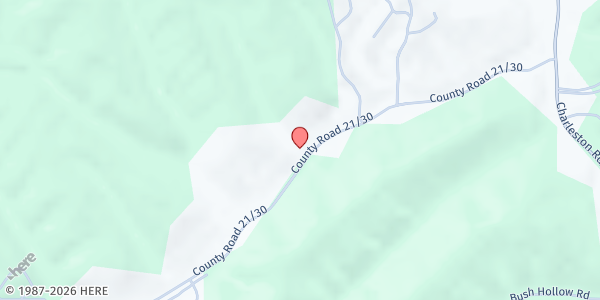 Map showing Bethel Baptist Church at 640 PLEASANT VALLEY RD, GIVEN, WV