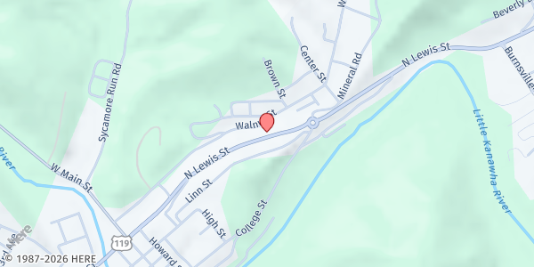 Map showing Anchor Ministries at 403 N Lewis St, Glenville, WV