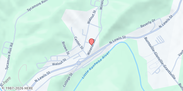 Map showing Good Shepherd Catholic Church at 701 Mineral Rd, Glenville, WV