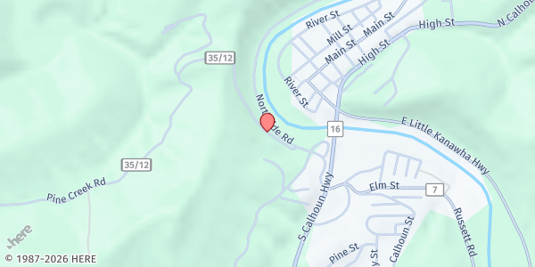Map showing Community Resources - Calhoun County at Corner of Johnson & Pine Creek Road, Grantsville, WV