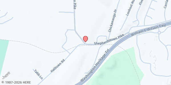 Map showing Beware Against Drugs, Inc. - Halltown at 416 Halltown Rd., Halltown, WV