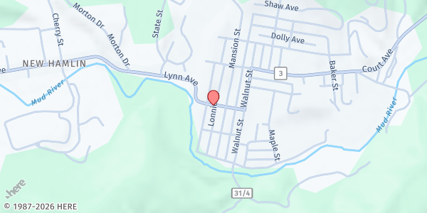 Map showing Bread From Heaven at 8019 Lynn Ave, Hamlin, WV