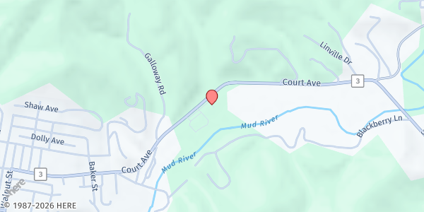 Map showing Bread From Heaven at 339 Walnut St, Hamlin, WV